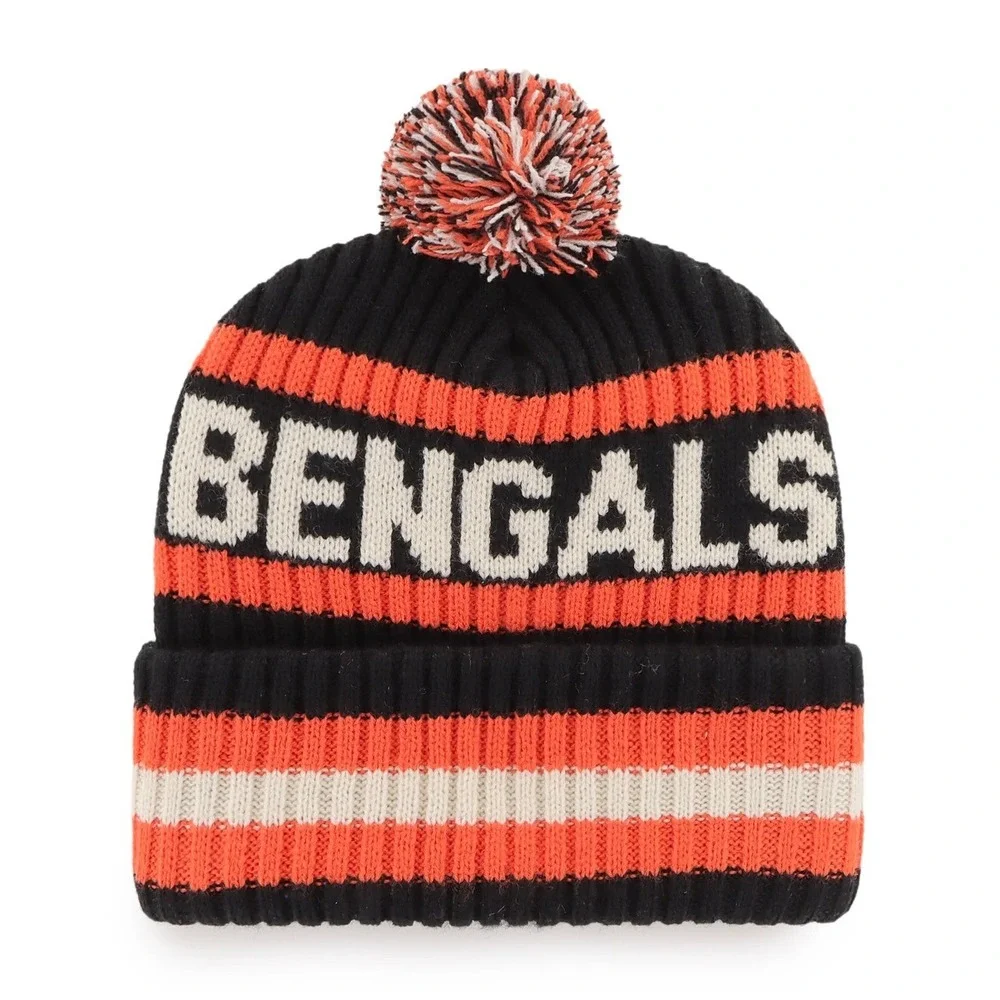 Cincinnati Bengals Bering 47 Brand Cuff Knit Beanie Hat Black Orange